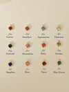 Round Dainty Birthstone Necklace, 18k gold gemstone necklace jewelry, Gold Round Dimond Necklace, Personalized Necklace gifts