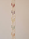 Freshwater Pearl Necklace, Genuine Pearl Necklace, Handmade Beaded Necklace, Rainbow Beads Pearl Necklace, Natural Stone Pear