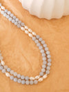Genuine Aquamarine freshwater pearl necklace, Gemstone beaded necklace, Blue stone choker, March birthstone jewelry, gift for