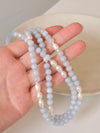 Genuine Aquamarine freshwater pearl necklace, Gemstone beaded necklace, Blue stone choker, March birthstone jewelry, gift for