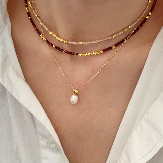 Genuine Gemstone Beaded Necklace, Cube beads choker, 18k gold beaded necklace, Crystal Beads, Gold-Filled Necklace, Cats Eye 