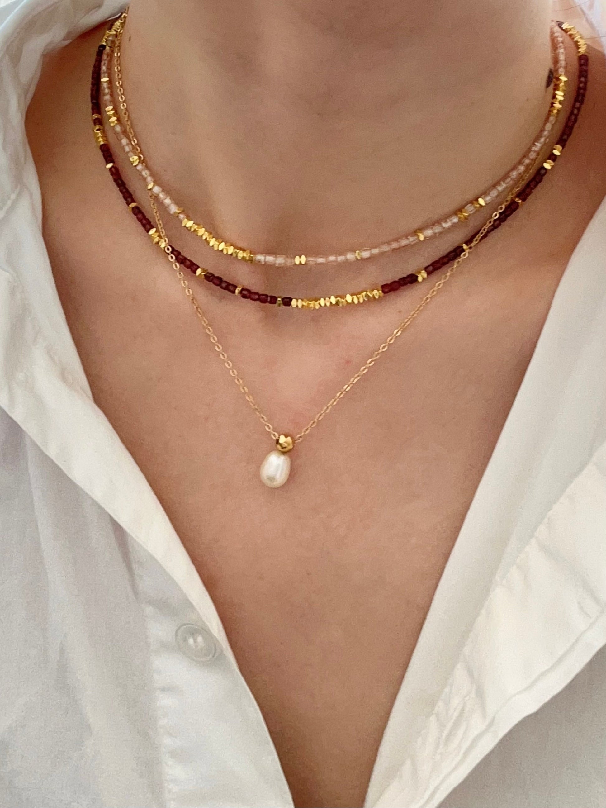 Genuine Gemstone Beaded Necklace, Cube beads choker, 18k gold beaded necklace, Crystal Beads, Gold-Filled Necklace, Cats Eye 
