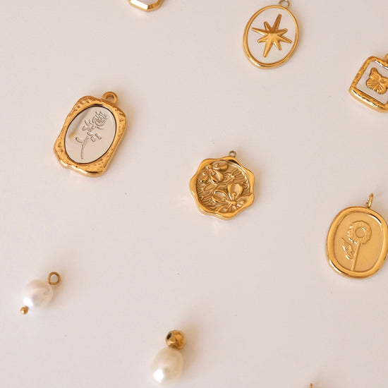 Custom DIY gold charm necklace, waterproof dainty pendants necklace, 18k gold charm necklace, build your own necklace, gift f