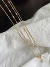 Gold Layered Pearl Necklace, Snake Chain Double Layer Necklace, Dainty Freshwater Pearl Necklace, Multiple Pearl Necklace, Gi