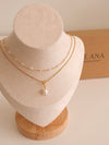 Gold Layered Pearl Necklace, Snake Chain Double Layer Necklace, Dainty Freshwater Pearl Necklace, Multiple Pearl Necklace, Gi