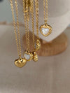 Gold Heart Necklace, Waterproof tarnish Resistant necklace, Mother of Pearl Necklace, Love Necklace, 18k Gold Pendant Necklac