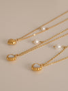 Gold Heart Necklace, Waterproof tarnish Resistant necklace, Mother of Pearl Necklace, Love Necklace, 18k Gold Pendant Necklac