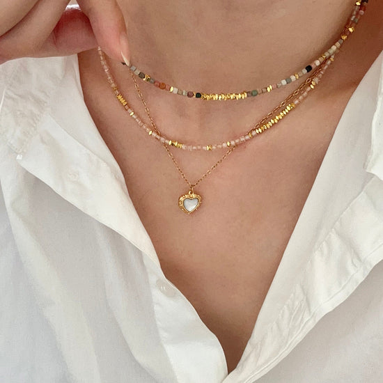 Genuine Gemstone Beaded Necklace, Cube beads choker, 18k gold beaded necklace, Crystal Beads, Gold-Filled Necklace, Cats Eye 