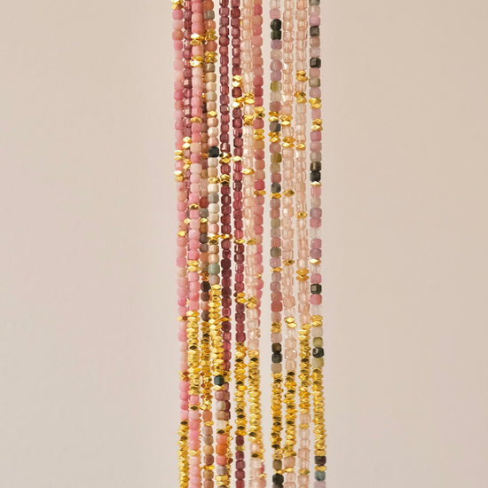 Genuine Gemstone Beaded Necklace, Cube beads choker, 18k gold beaded necklace, Crystal Beads, Gold-Filled Necklace, Cats Eye Beads