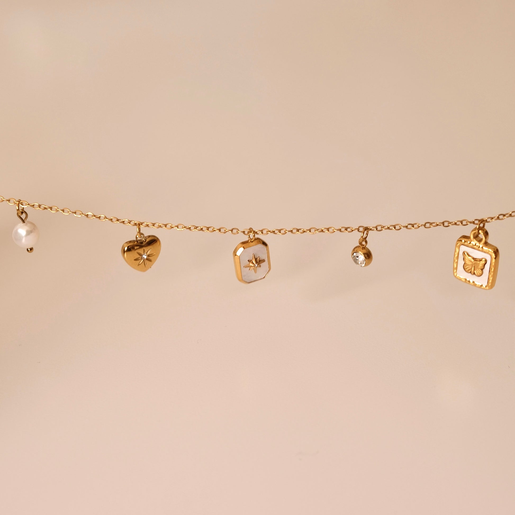 Custom DIY gold charm necklace, waterproof dainty pendants necklace, 18k gold charm necklace, build your own necklace, gift f
