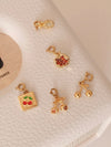 FRUIT COLLECTION detachable charm, raspberry bok choy cherry handmade lampwork beads necklace, Gold cherry necklace,Bracelet 
