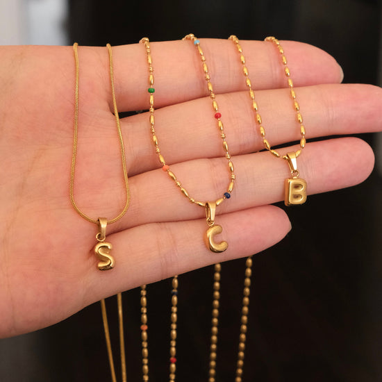 Gold Dainty Initial Necklace, Waterproof Tiny Initial Necklace, Custom Letter Necklace, 18K Gold Letter Necklace, Personalize