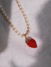 FRUIT COLLECTION detachable charm, raspberry bok choy cherry handmade lampwork beads necklace, Gold cherry necklace,Bracelet 