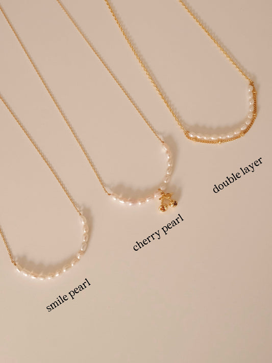 Dainty Smile Pearl Necklace, Minimalist Pearl Necklace, Handmade Daily Pearl Jewelry, Bridal Necklace on Wedding Day, Bridesm