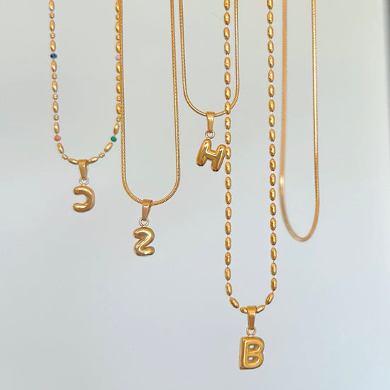 Gold Dainty Initial Necklace, Waterproof Tiny Initial Necklace, Custom Letter Necklace, 18K Gold Letter Necklace, Personalize