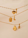 Gold filled square teardrop heart necklace, 18k gold cz star necklace, Gold initial necklace, Waterproof tarnish free gold pe