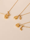 Gold filled square teardrop heart necklace, 18k gold cz star necklace, Gold initial necklace, Waterproof tarnish free gold pe