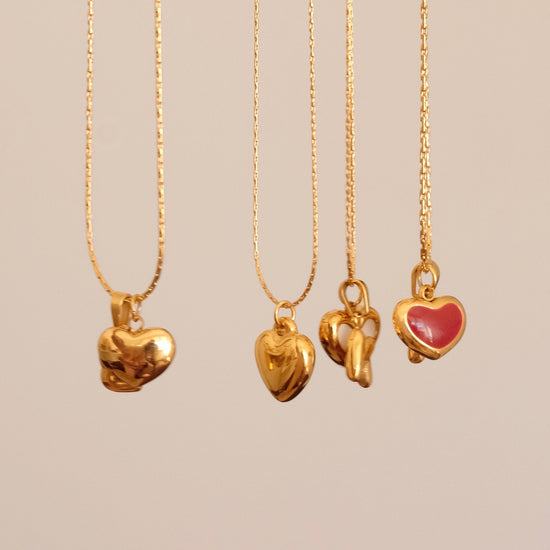 Red heart necklace, Waterproof tarnish resistant necklace, Mother of pearl necklace, Love necklace, 18k gold pendant necklace