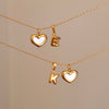 Red heart necklace, Waterproof tarnish resistant necklace, Mother of pearl necklace, Love necklace, 18k gold pendant necklace