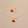 Red heart necklace, Waterproof tarnish resistant necklace, Mother of pearl necklace, Love necklace, 18k gold pendant necklace