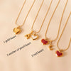 Red heart necklace, Waterproof tarnish resistant necklace, Mother of pearl necklace, Love necklace, 18k gold pendant necklace