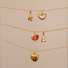 Red heart necklace, Waterproof tarnish resistant necklace, Mother of pearl necklace, Love necklace, 18k gold pendant necklace