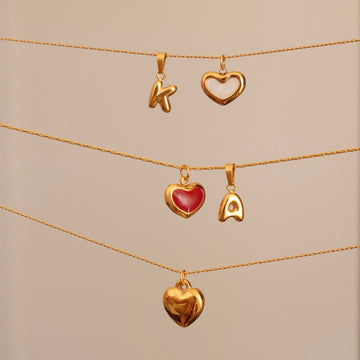 Red heart necklace, Waterproof tarnish resistant necklace, Mother of pearl necklace, Love necklace, 18k gold pendant necklace