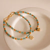 gold turquoise beaded bracelets, red turquoise jewelry, pendant bracelets for women, miyuki beads stacking bracelets, minimal