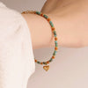 gold turquoise beaded bracelets, red turquoise jewelry, pendant bracelets for women, miyuki beads stacking bracelets, minimal