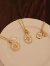 Gold mother of pearl pendant necklaces, 18k gold star necklace, waterproof tarnish resistant necklace, gold jewelery for wome