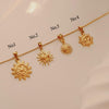 Gold Sun Pendant Necklace, Waterproof Necklace, Dainty Sun Necklace, Sunburst Necklace, Sunshine Necklace, Celestial Necklace