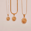 Gold Sun Pendant Necklace, Waterproof Necklace, Dainty Sun Necklace, Sunburst Necklace, Sunshine Necklace, Celestial Necklace