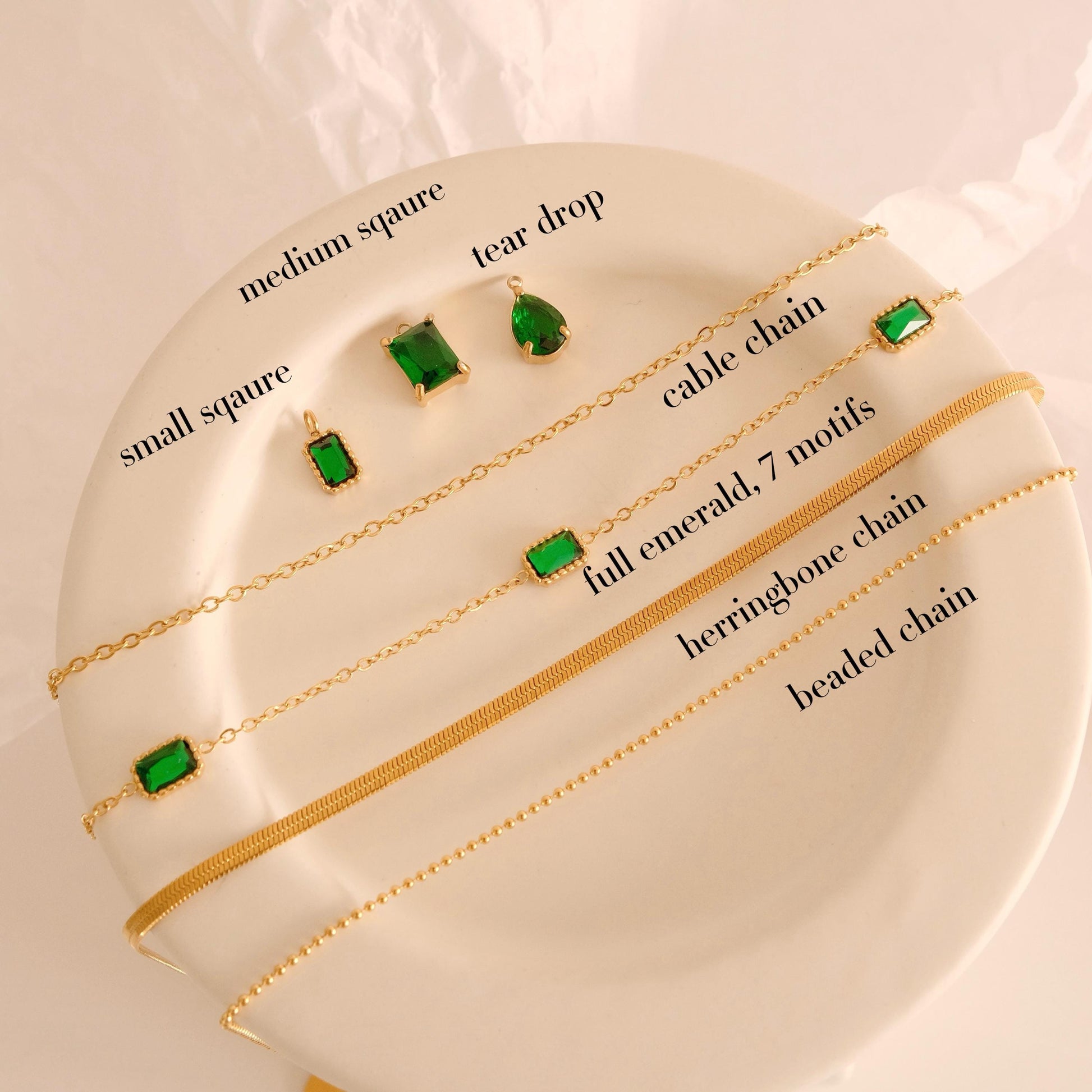 Dainty Emerald Necklace, Green Emerald Choker, Emerald Jewelry, Emerald Pendant Necklace, May Birthstone Necklace, Waterproof