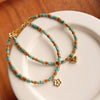 gold turquoise beaded bracelets, red turquoise jewelry, pendant bracelets for women, miyuki beads stacking bracelets, minimal