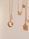 Gold mother of pearl pendant necklaces, 18k gold star necklace, waterproof tarnish resistant necklace, gold jewelery for wome