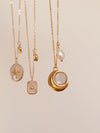 Gold mother of pearl pendant necklaces, 18k gold star necklace, waterproof tarnish resistant necklace, gold jewelery for wome