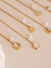 Gold mother of pearl pendant necklaces, 18k gold star necklace, waterproof tarnish resistant necklace, gold jewelery for wome