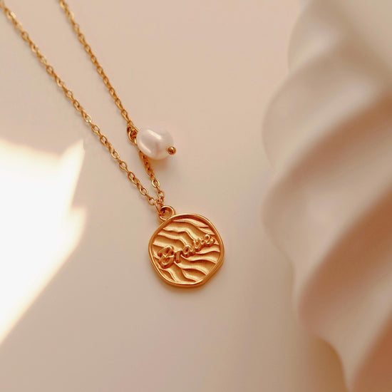 18K Gold Brave Strength Necklace, Waterproof Warrior Strength Necklace, Inspirational Gift for Her, Encouragement Gift, Empow