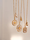 18K gold mother of pearl star pendant necklaces, Initial necklace, Pearl necklace, Waterproof tarnish free necklace, Gold jew