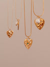 Gold heart pendant necklace, 18K gold filled heart necklace, Waterproof tarnish free necklace, Diamond heart pearl necklace, 