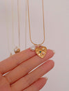 Gold heart pendant necklace, 18K gold filled heart necklace, Waterproof tarnish free necklace, Diamond heart pearl necklace, 