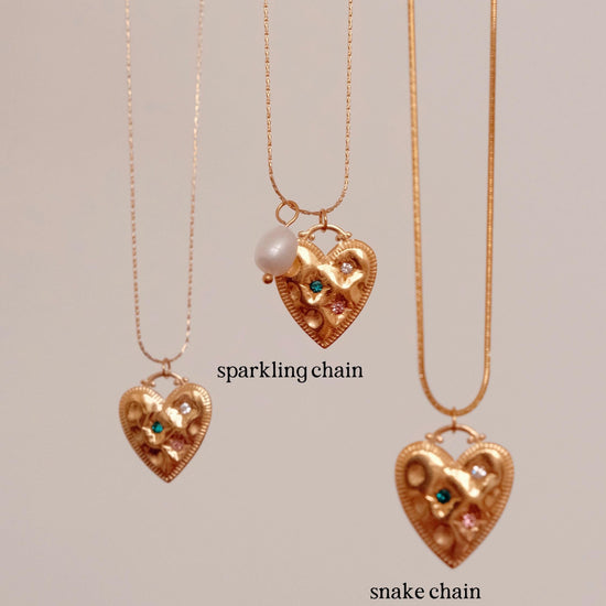 Gold heart pendant necklace, 18K gold filled heart necklace, Waterproof tarnish free necklace, Diamond heart pearl necklace, 