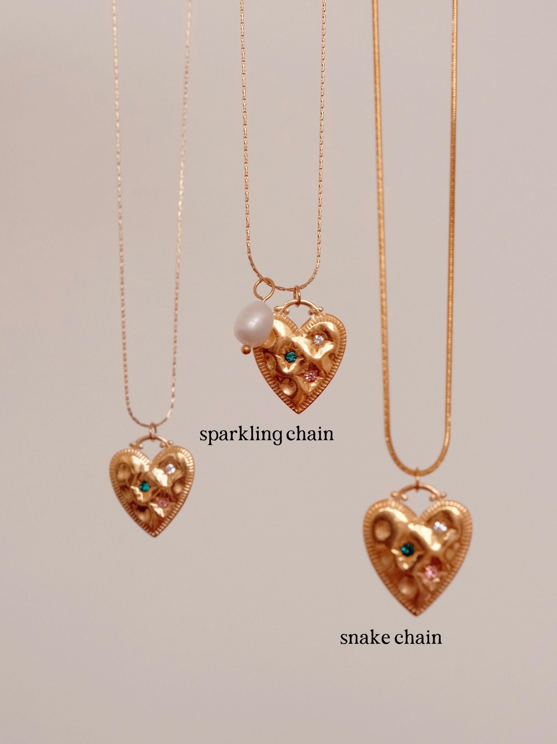 Gold heart pendant necklace, 18K gold filled heart necklace, Waterproof tarnish free necklace, Diamond heart pearl necklace, 