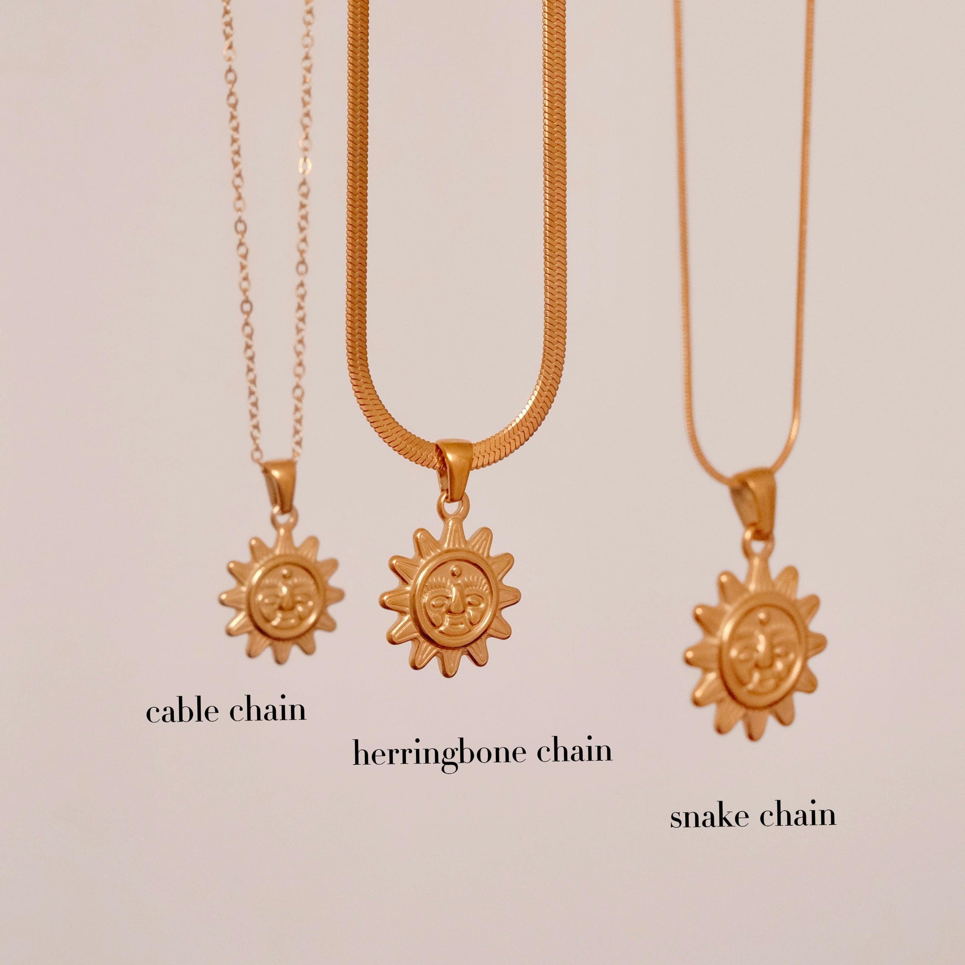 Gold Sun Pendant Necklace, Waterproof Necklace, Dainty Sun Necklace, Sunburst Necklace, Sunshine Necklace, Celestial Necklace