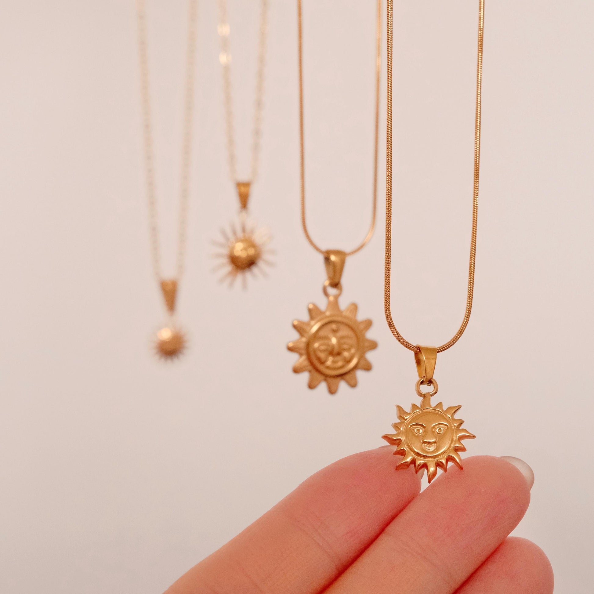 Gold Sun Pendant Necklace, Waterproof Necklace, Dainty Sun Necklace, Sunburst Necklace, Sunshine Necklace, Celestial Necklace