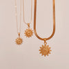 Gold Sun Pendant Necklace, Waterproof Necklace, Dainty Sun Necklace, Sunburst Necklace, Sunshine Necklace, Celestial Necklace