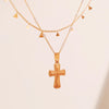 Gold Filled Cross Necklace, Gold Religious Cross Charm, Waterproof Unisex Women Men Necklace, Pray Christian Faith Pendant Ev