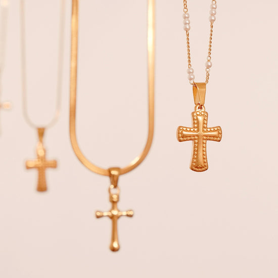Gold Filled Cross Necklace, Gold Religious Cross Charm, Waterproof Unisex Women Men Necklace, Pray Christian Faith Pendant Ev