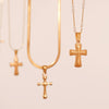 Gold Filled Cross Necklace, Gold Religious Cross Charm, Waterproof Unisex Women Men Necklace, Pray Christian Faith Pendant Ev