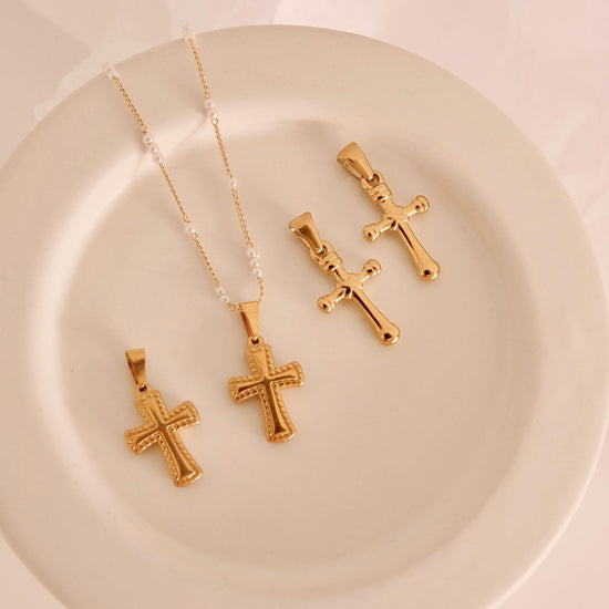 Gold Filled Cross Necklace, Gold Religious Cross Charm, Waterproof Unisex Women Men Necklace, Pray Christian Faith Pendant Ev